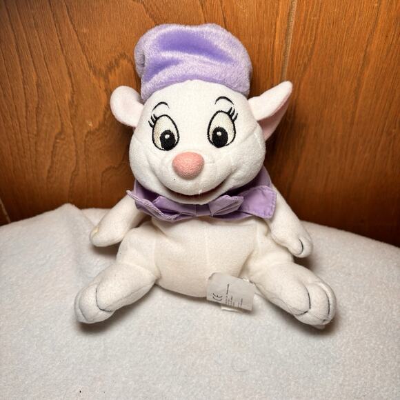 vintage disney the rescuers miss bianca plush purple hat bow toy - Picture 3 of 6